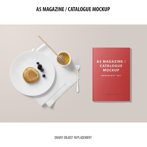 A5 Magazine Catalogue Mockup for Free Download