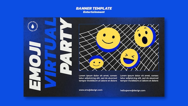 Emoji Virtual Party Banner Template