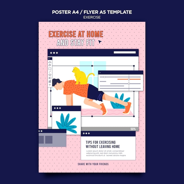 Home Exercise Animation Free Stock Photo