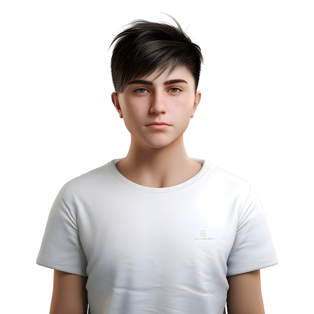 Portrait of a young man in a white t shirt isolated on white background – Free Stock Photo