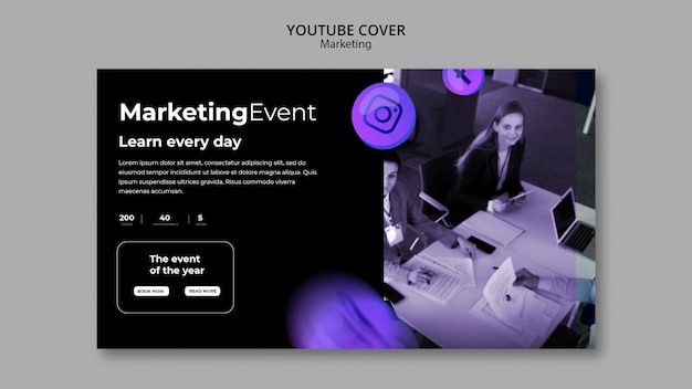 Gradient Marketing YouTube Cover Template