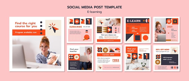 E-learning Social Media Post Template Free Download