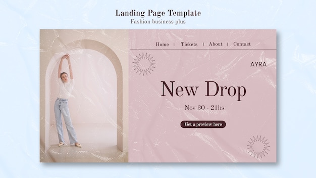 Fashion Business Square Landing Page Template