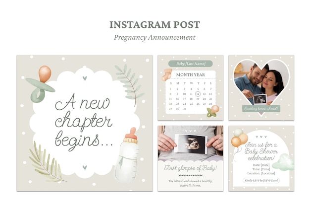 PSD Pregnancy Announcement Template – Free Download