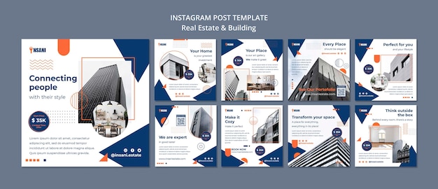 Real Estate Instagram Post Template in Flat Design