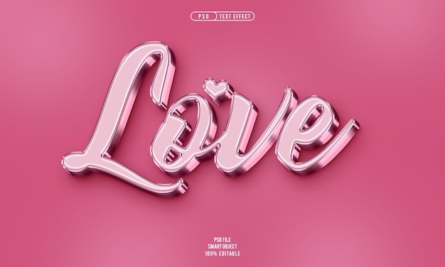 3D Editable Text Effect Love – Free Download