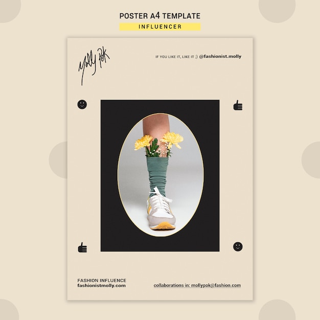 Vertical Poster Template for Social Media Fashion Influencer