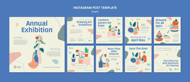 Flat Design Art Exhibition Template