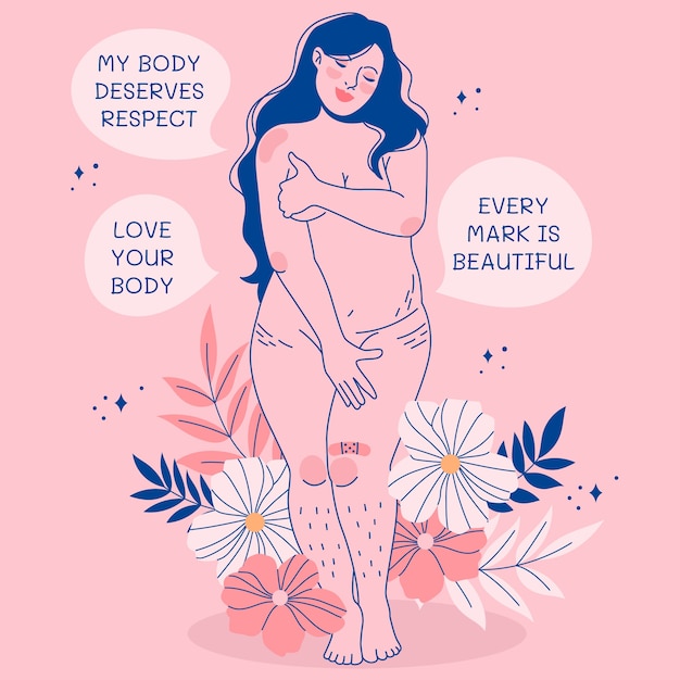 Body Positive Illustration: Free Download Hand Drawn Vector Templates