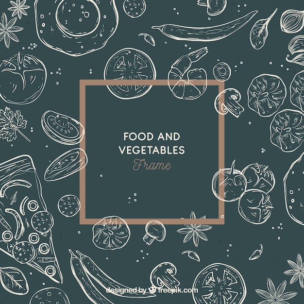 Vector Templates: Modern Hand Drawn Food Frame (Free Download)