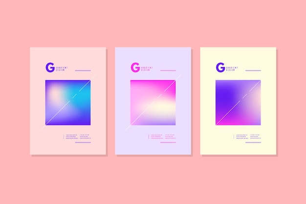 Vector Templates: Gradient Squares Abstract Cover Template