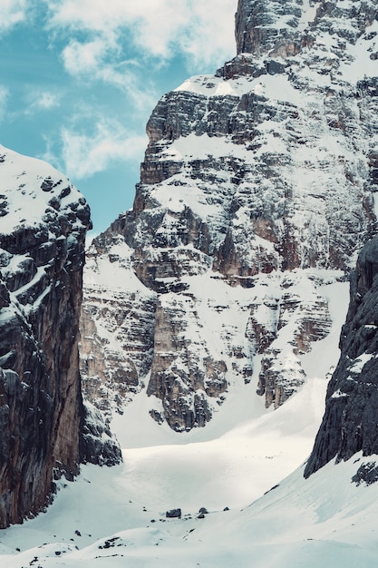 Beautiful Snow-Covered High Mountain