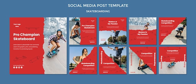 Skateboarding Concept Social Media Post Template