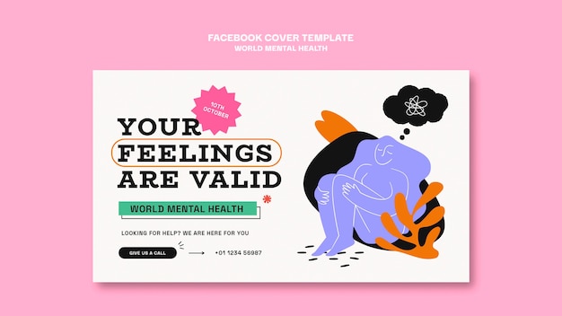 World Mental Health Day Facebook Cover Template