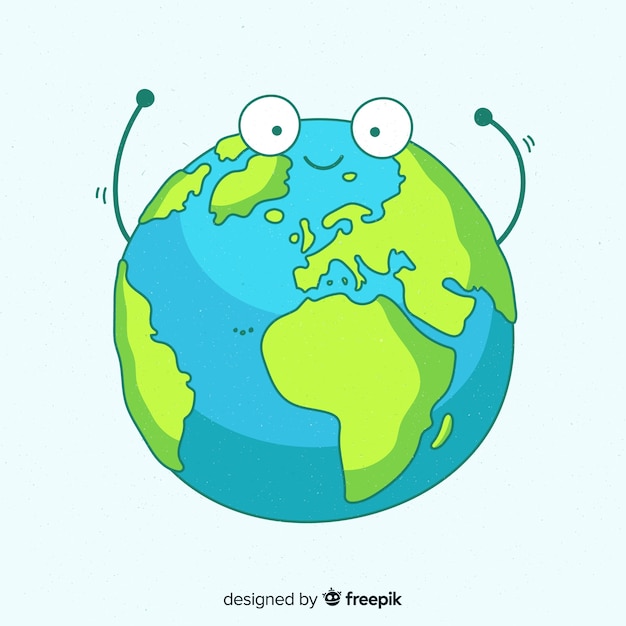 Lovely Hand Drawn Planet Earth Composition