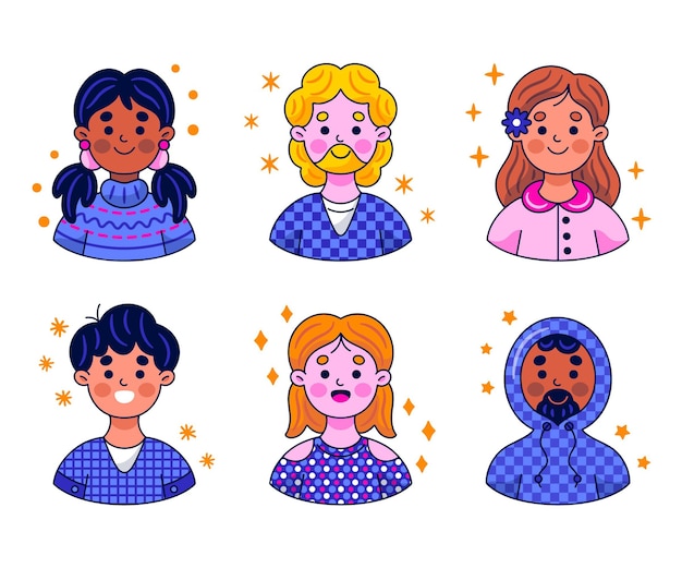 Vector Templates: Kawaii Avatar Stickers Collection – Free Download