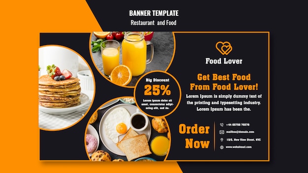 Modern Banner Template for Breakfast Restaurant