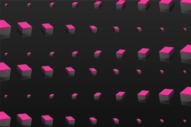 Gradient black background with cubes