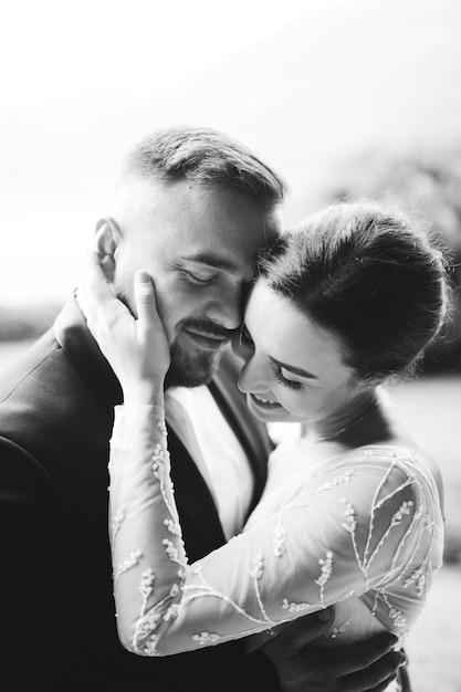 Happy wedding couple in Como Lake, Italy – Free to Download