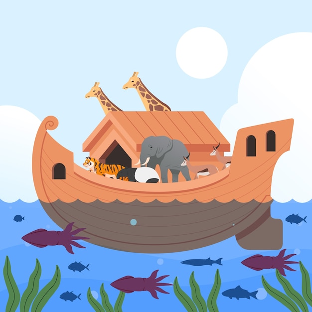 Hand Drawn Noah’s Ark Illustration