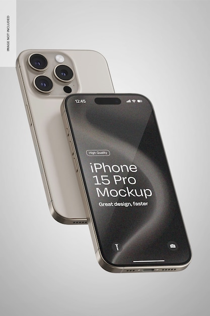 iPhone 15 Pro Mockup Front and Back View