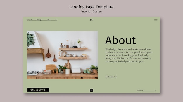 Interior Design Landing Page PSD Template – Free Download