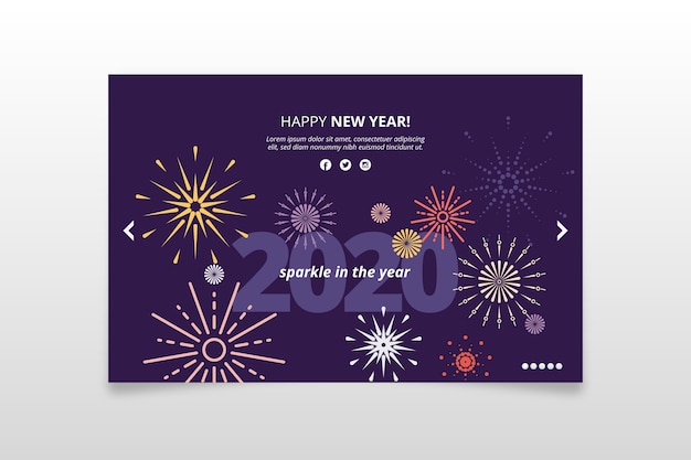 Flat Design New Year 2020 Background