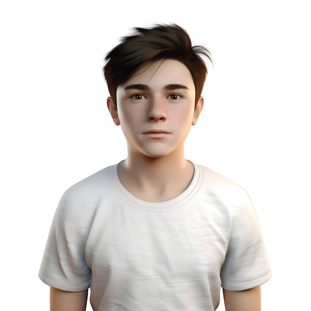 Teenager Boy in White T-shirt – Free Stock Photo Download