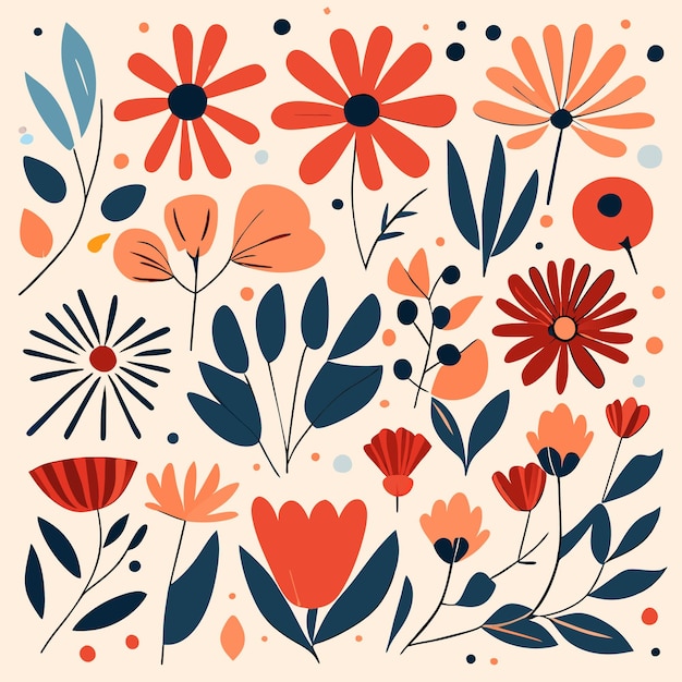 Flower Icons Vector Botanical Illustrations