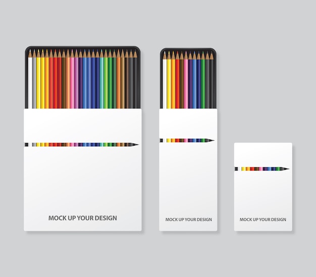 Colored pencils packaging with free download