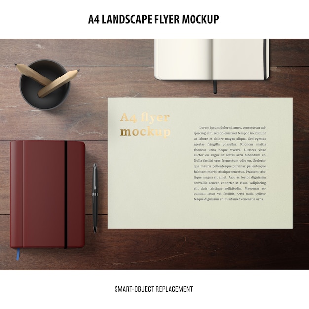 A4 Landscape Flyer Mockup