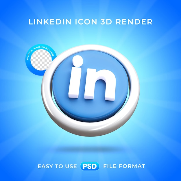 Linkedin logo icon isolated 3d render illustration – Free Download