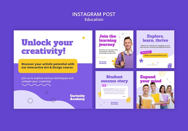 Education Concept Flat Design Instagram Posts