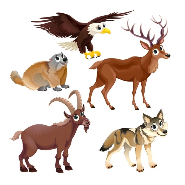 Cartoon Mountain Animals Free Stock Photos