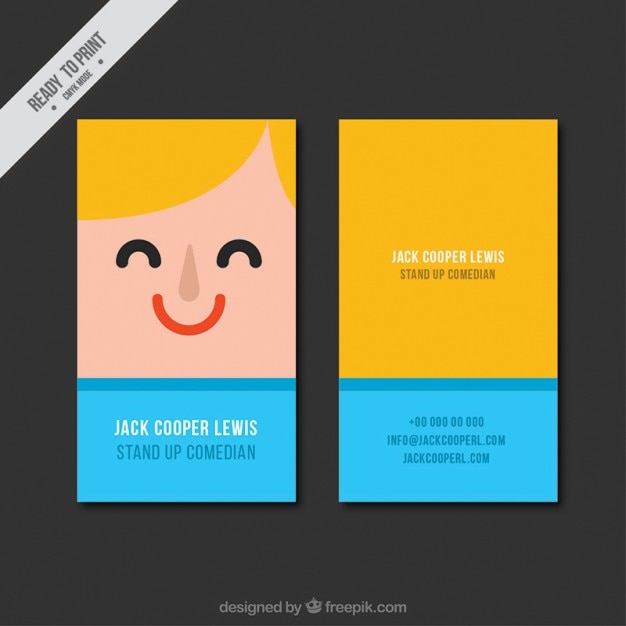 Happy face business card