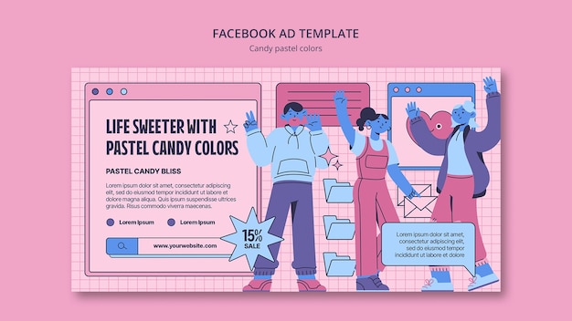 Candy Pastel Colors Facebook Template