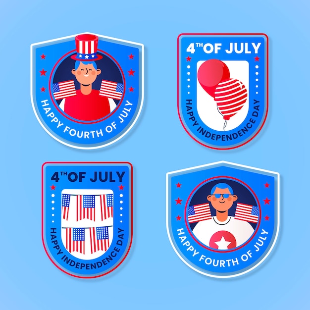 Vector Templates: 4th of July Gradient Label Collection