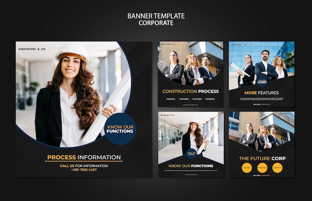 Corporate Instagram Posts Template with Photo