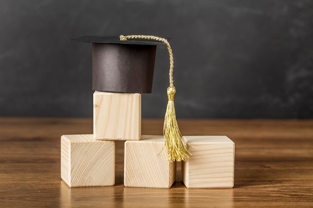 Wooden Cubes with Graduation Cap – Free Download