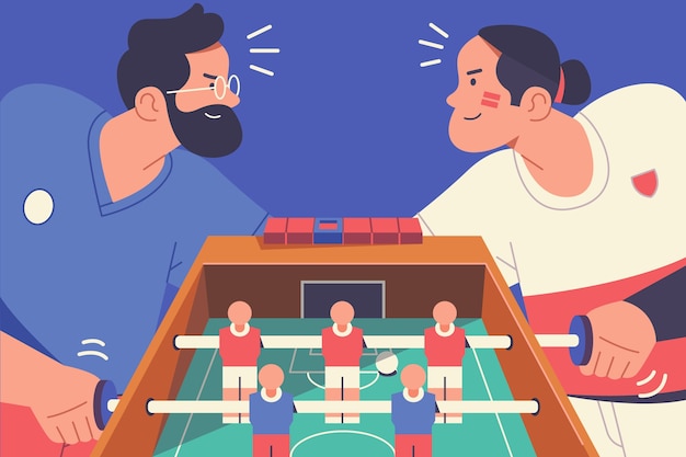 Hand drawn table football illustration