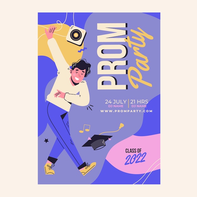 Flat prom vertical flyer template