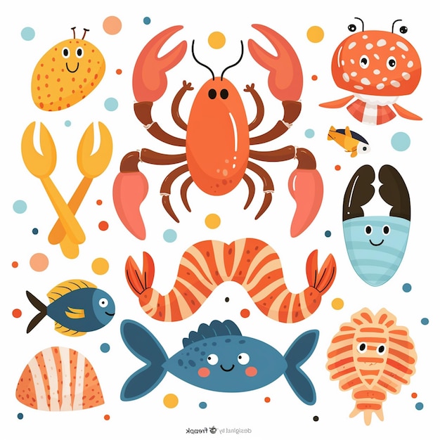 Seafood Vector Restaurant Menu Illustration