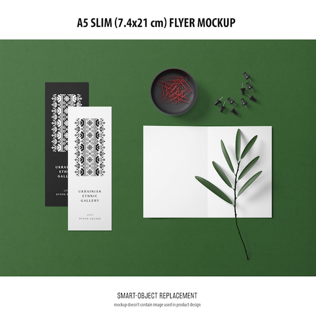 A5 Slim Flyer Mockup for Free Download