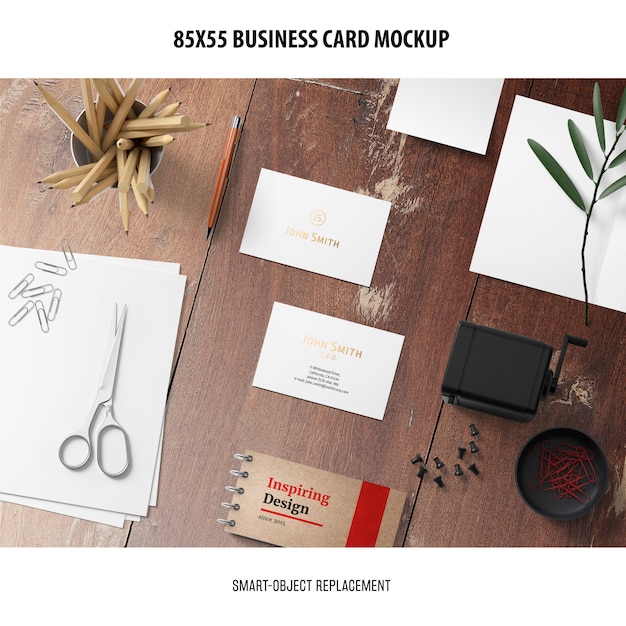 Business card mockup for free download