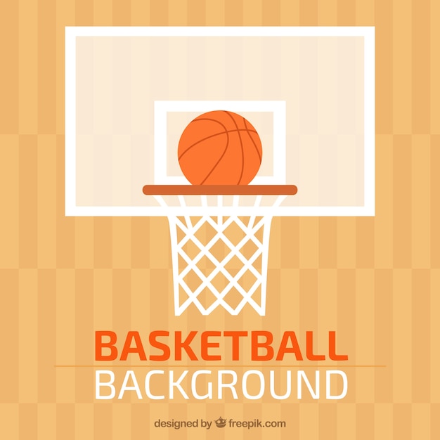 Basket Basketball Background in Flat Design – Free Download