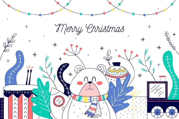 Hand Drawn Christmas Toys – Free Stock Vector Templates