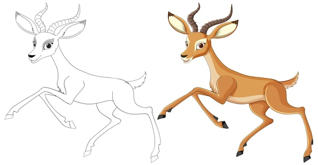 Graceful Gazelles in Motion Illustration