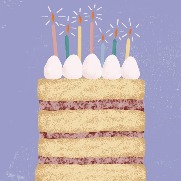 Birthday Cake Background in Purple Tone