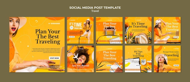 Travel Agency Social Media Post Template – Free Download