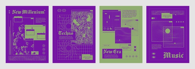 Y2k Groovy Vibe Posters Set